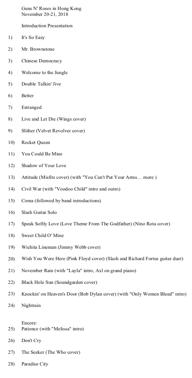 GNRSetlistScreenshot stevensirski