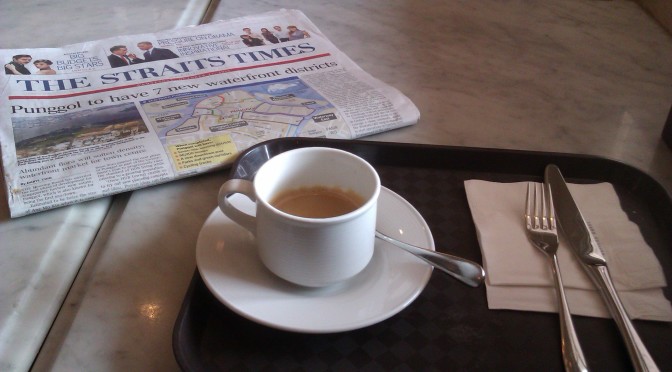 Coffee and Straits Times