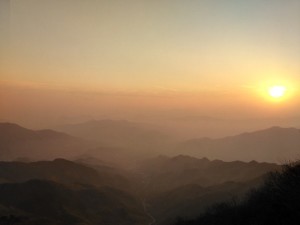 That's not a gentle mist rolling across those mountains. That's the smell of progress.