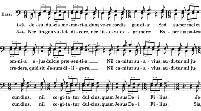 Jesu Dulcis Memoria notation